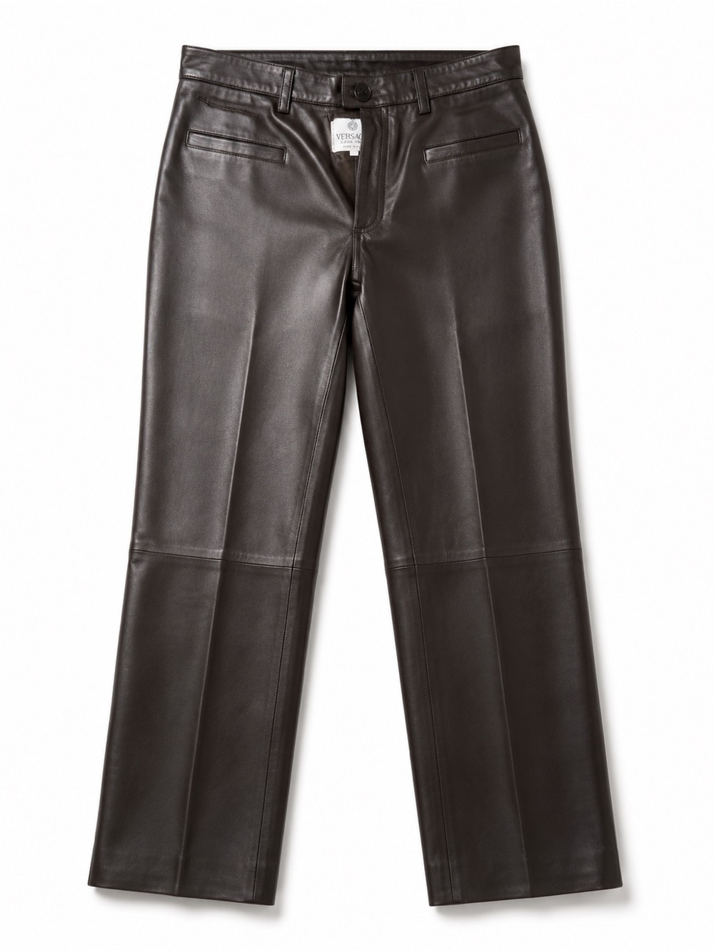 Vintage Michel Angelo Since 1960 Dark Brown Genuine Leather Pants - Straight Leg